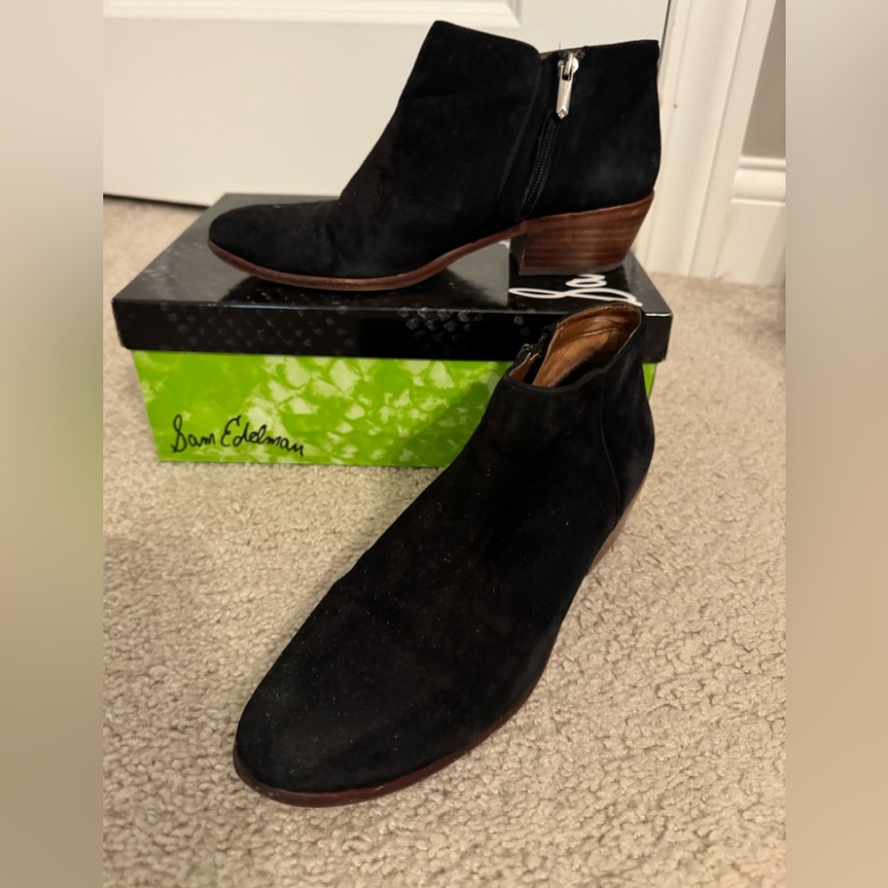 Sam Edelman black suede booties